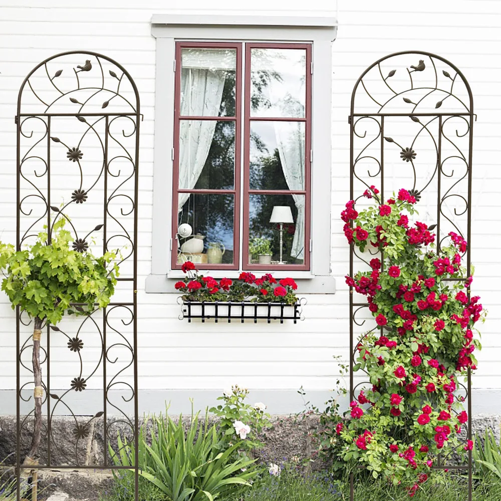 4 Pack Metal Garden Trellis 86.7" x 19.7" Rustproof Trellis for Climbing Plants Outdoor Flower Support Brown
4 Pack Metal Garden Trellis 86.7" x 19.7" Rustproof Trellis for Climbing Plants Outdoor Flower Support Brown