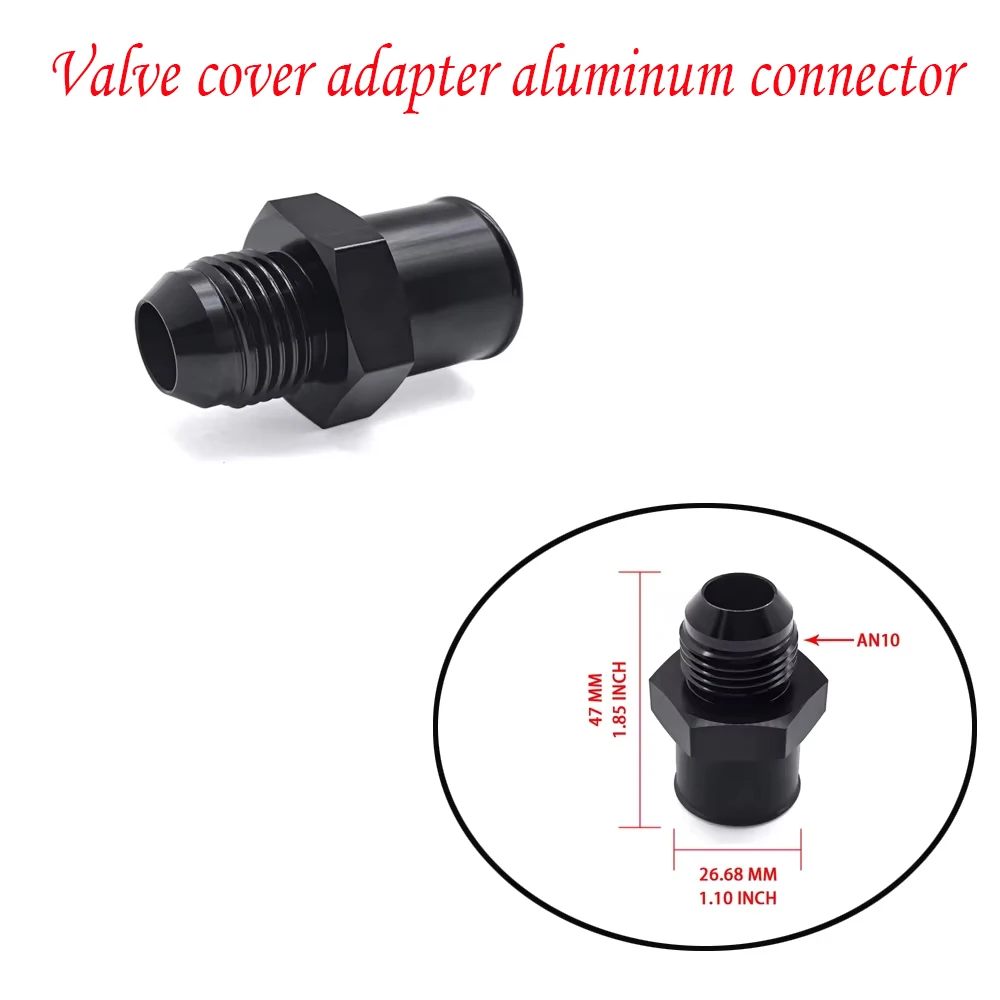 Aluminum Valve Cover Adapter 10AN Connector with Push-In Sealing Ring for SBC - Automotive Accessory
Aluminum Valve Cover Adapter 10AN Connector with Push-In Sealing Ring for SBC - Automotive Accessory