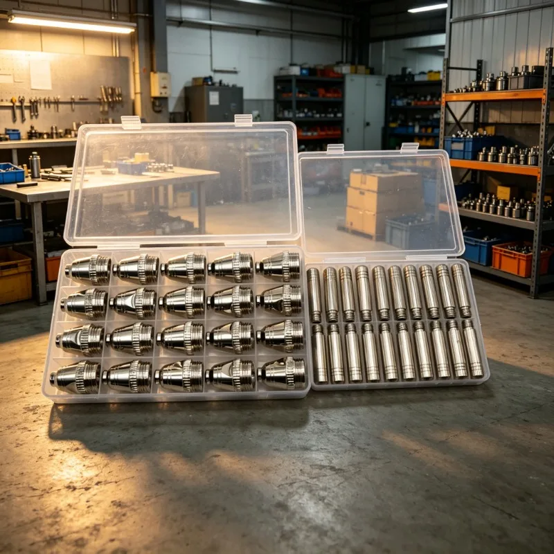 Industrial Replacement Plasma Cutting Torch Consumables Kit 20PCS Tips 20PCS Electrode for P60 AG60 SG55
Industrial Replacement Plasma Cutting Torch Consumables Kit 20PCS Tips 20PCS Electrode for P60 AG60 SG55