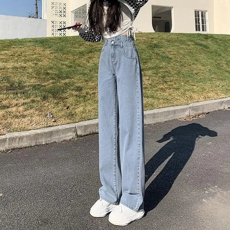 Свободные женские джинсы с высокой талией, прямые утягивающие широкие брюки, универсальные драпированные брюки длиной до пола, осенние брюки для поездок на работу
Свободные женские джинсы с высокой талией, прямые утягивающие широкие брюки, универсальные драпированные брюки длиной до пола, осенние брюки для поездок на работу