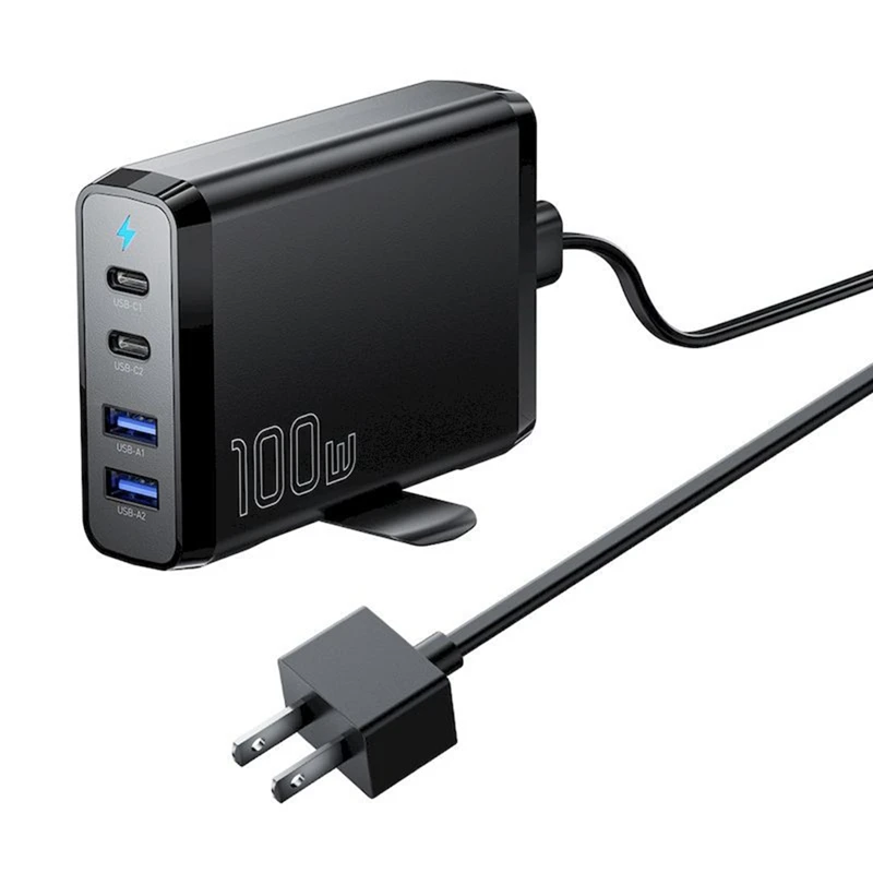 ESSAGER 100W Gan USB Type C Desktop Charger Quick Chagers Black ABS+PC For Samsung Iphone Laptop Chagers US Plug
ESSAGER 100W Gan USB Type C Desktop Charger Quick Chagers Black ABS+PC For Samsung Iphone Laptop Chagers US Plug