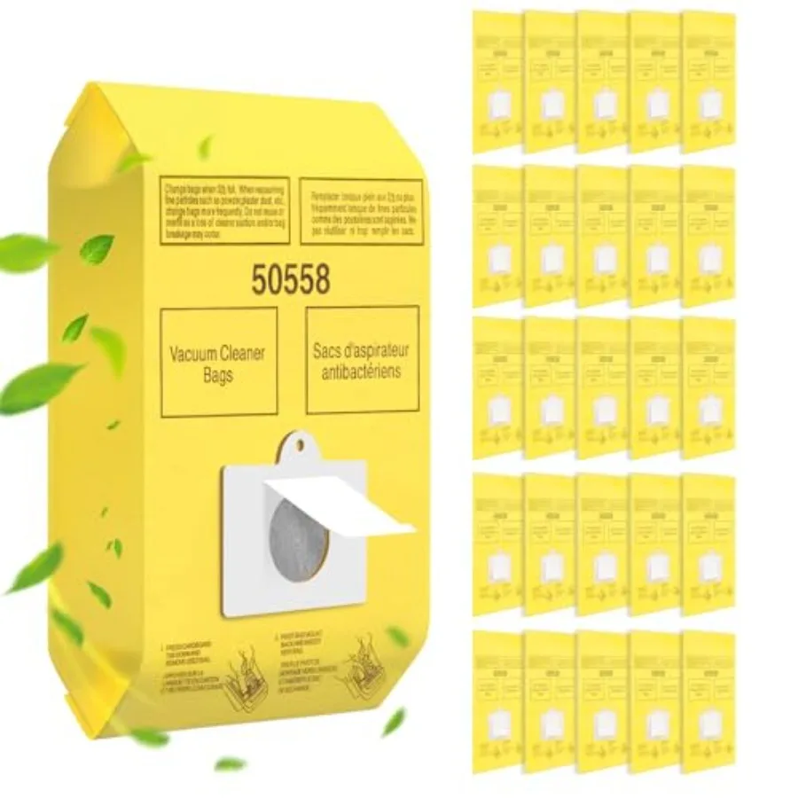 50 Pack 50558 Canister Vacuum Bags for Kenmore Canister Type C/Q 5055 50555 50557 50558, Replacement Vacuum Cleaner Bags for Pa
50 Pack 50558 Canister Vacuum Bags for Kenmore Canister Type C/Q 5055 50555 50557 50558, Replacement Vacuum Cleaner Bags for Pa