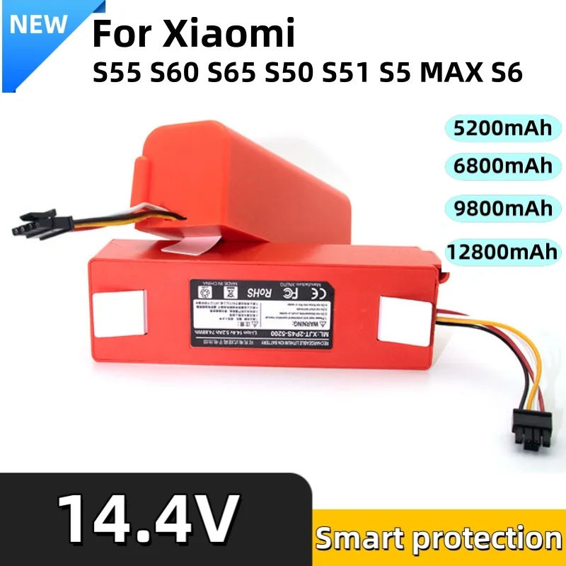 Сменный аккумулятор для робота-пылесоса Xiaomi Roborock, S55, S60, S65, S50, S51, S5 MAX, деталей S6, 14,4 В, 12800 мАч
Сменный аккумулятор для робота-пылесоса Xiaomi Roborock, S55, S60, S65, S50, S51, S5 MAX, деталей S6, 14,4 В, 12800 мАч