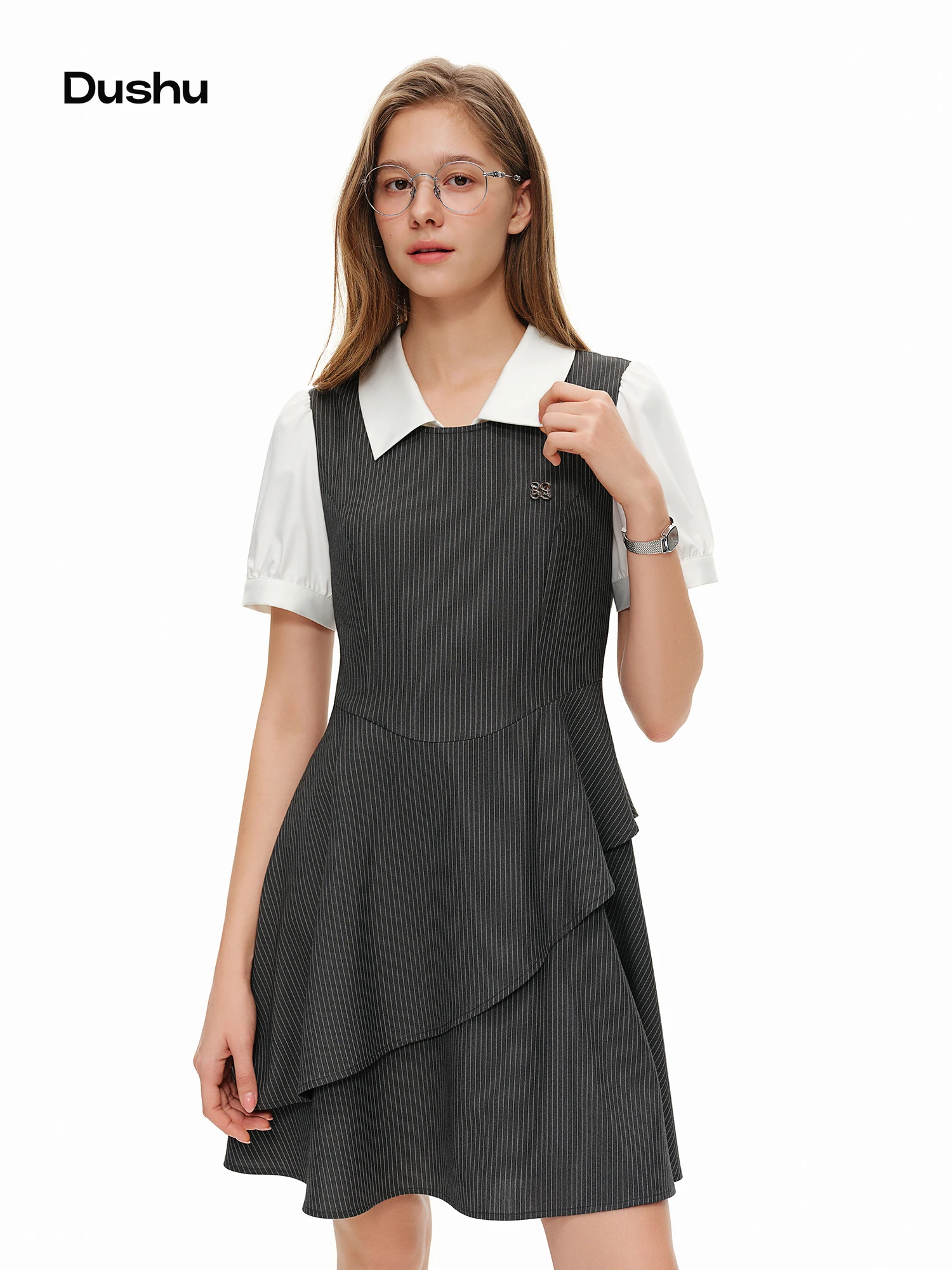 DUSHU Women's- Academic Style Two-Piece Illusion Dress Collection for Summer 2026 Chic and Elegance with Flair Short Hem Options
DUSHU Women's- Academic Style Two-Piece Illusion Dress Collection for Summer 2026 Chic and Elegance with Flair Short Hem Options