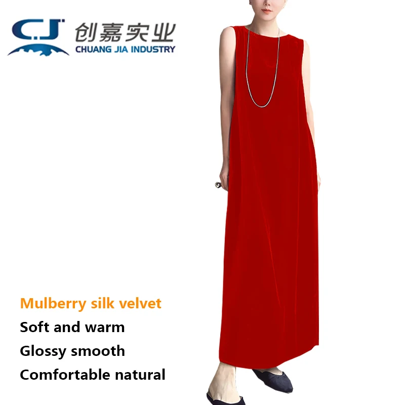 Light Luxury Silk Velvet Women's Sleeveless Dress Purple Mulberry Silk Line Collar Length Temperament Elegant Dress Comfortable
Light Luxury Silk Velvet Women's Sleeveless Dress Purple Mulberry Silk Line Collar Length Temperament Elegant Dress Comfortable