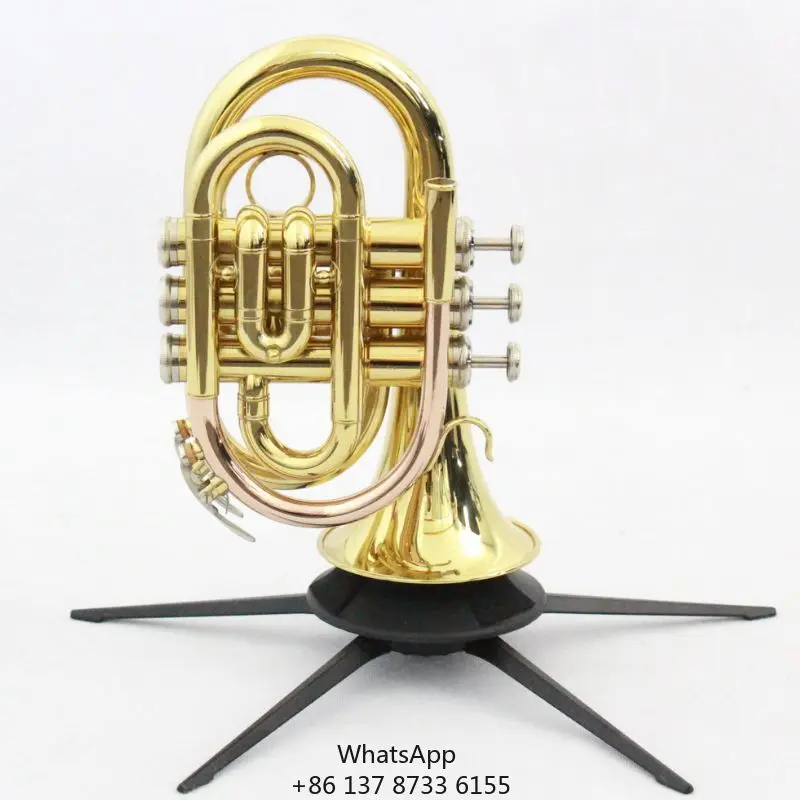Cheap Pocket Trumpet Good Quality Pocket Trumpet Instrument Brass Body Gold Lacquered Pocket Trumpet
Cheap Pocket Trumpet Good Quality Pocket Trumpet Instrument Brass Body Gold Lacquered Pocket Trumpet