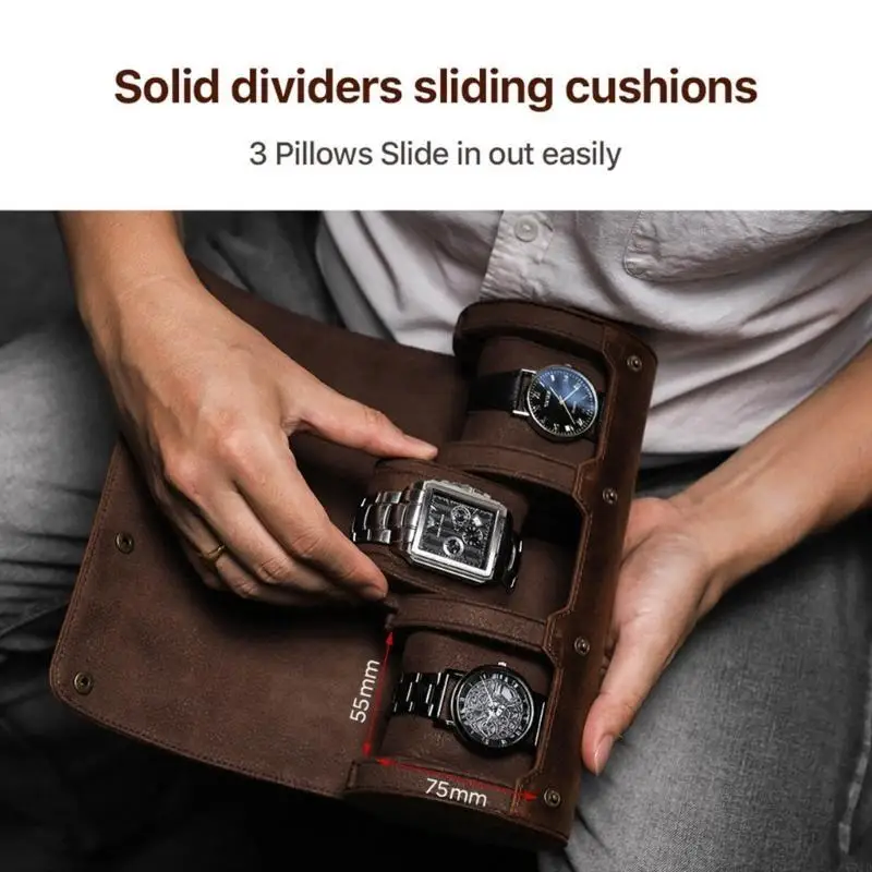 3 Slots Leathers Watch Box Luxury Wristwatch Case Roll Display Jewelry
3 Slots Leathers Watch Box Luxury Wristwatch Case Roll Display Jewelry