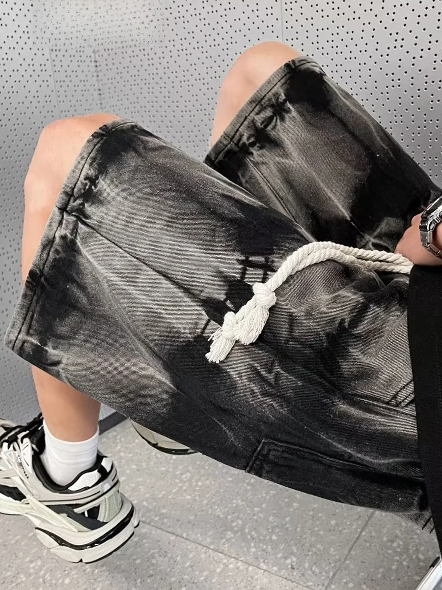 Свободный крой с принтом тай-дай, повседневные мужские джинсовые брюки High Street, прямые брюки со средней талией, летние модные брюки с пятью точками
Свободный крой с принтом тай-дай, повседневные мужские джинсовые брюки High Street, прямые брюки со средней талией, летние модные брюки с пятью точками