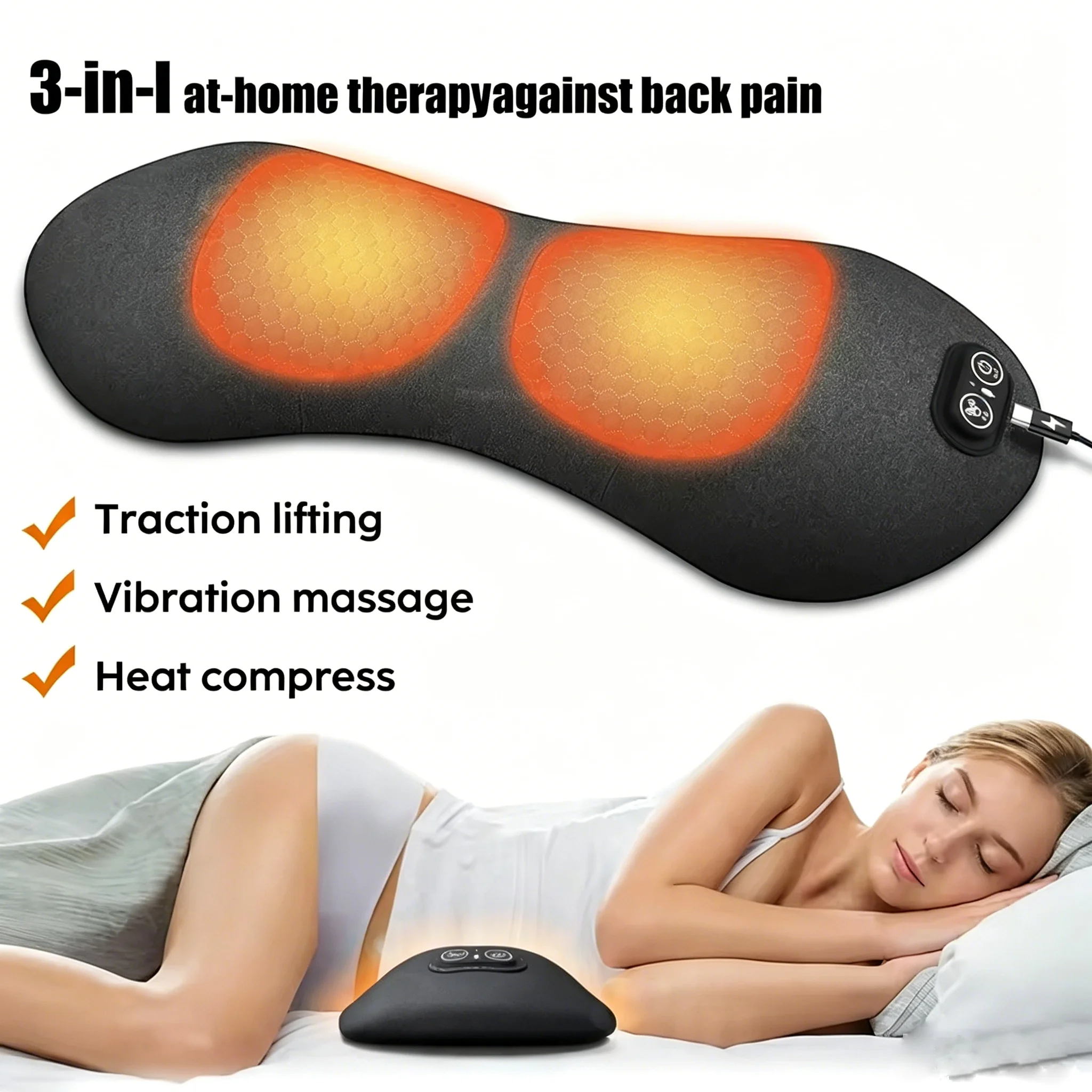 3 in 1 Electric Lumbar Support Pillow with Adjustable Height Lying Flat Waist Relief Waist Support Waist Pillow Heating Vibratin
3 in 1 Electric Lumbar Support Pillow with Adjustable Height Lying Flat Waist Relief Waist Support Waist Pillow Heating Vibratin