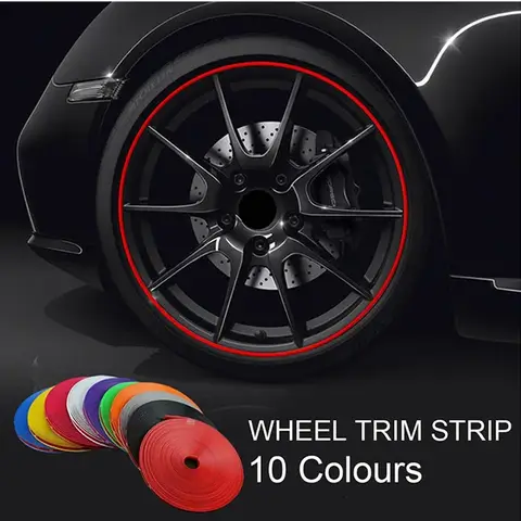 Good NEW 8M/ Roll Rimblades Car Vehicle Color Wheel Rims Protectors Decor Strip Tire Guard Line Rubber Moulding Trim Wheel Amagi