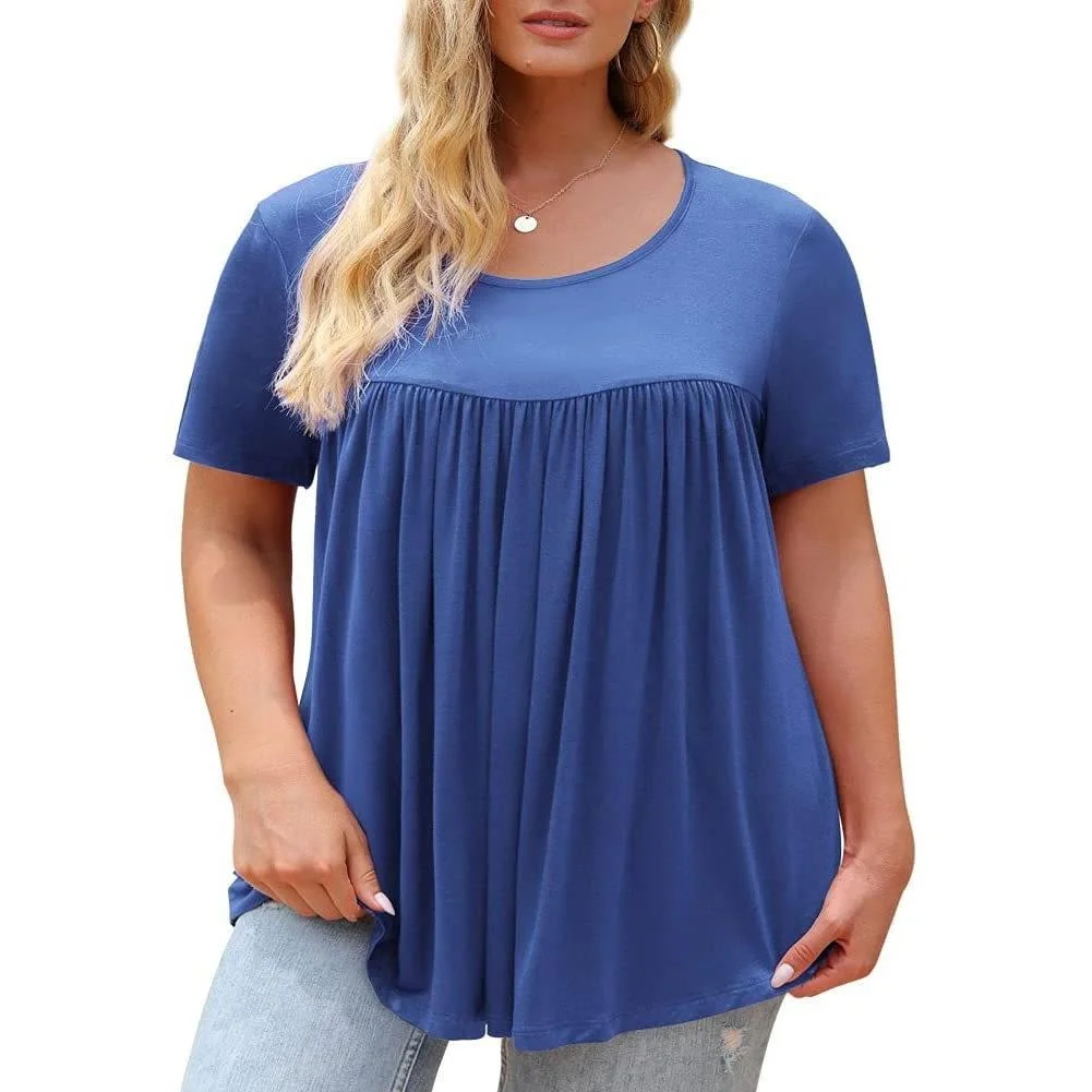 plus Size Women's Short Sleeve T-shirt British Style round Neck A-Line Dress City Walk Pure Color Zipper Side Opening
plus Size Women's Short Sleeve T-shirt British Style round Neck A-Line Dress City Walk Pure Color Zipper Side Opening