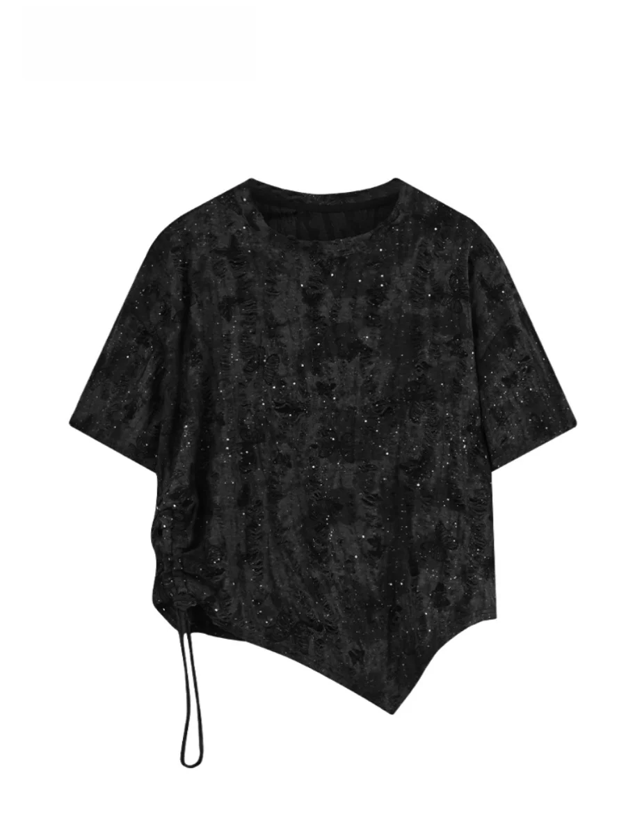 plus Size Women's Short Sleeve T-Shirt Summer Fashion Drawstring Design Belly Cover Slimming Effect Korean Style Loose Fit Co...
plus Size Women's Short Sleeve T-Shirt Summer Fashion Drawstring Design Belly Cover Slimming Effect Korean Style Loose Fit Co...