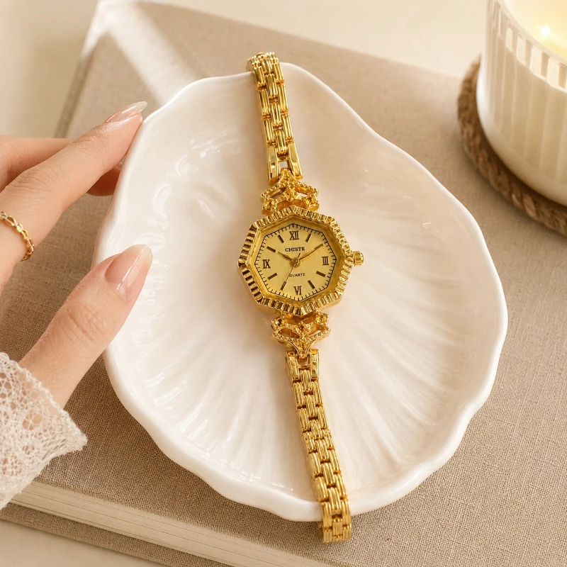 High-end Luxury Women Watch Vintage Gold Polygon Dial Bracelet Quartz Watches for Woman Fashion Elegant Ladies Wristwatches Gift
High-end Luxury Women Watch Vintage Gold Polygon Dial Bracelet Quartz Watches for Woman Fashion Elegant Ladies Wristwatches Gift