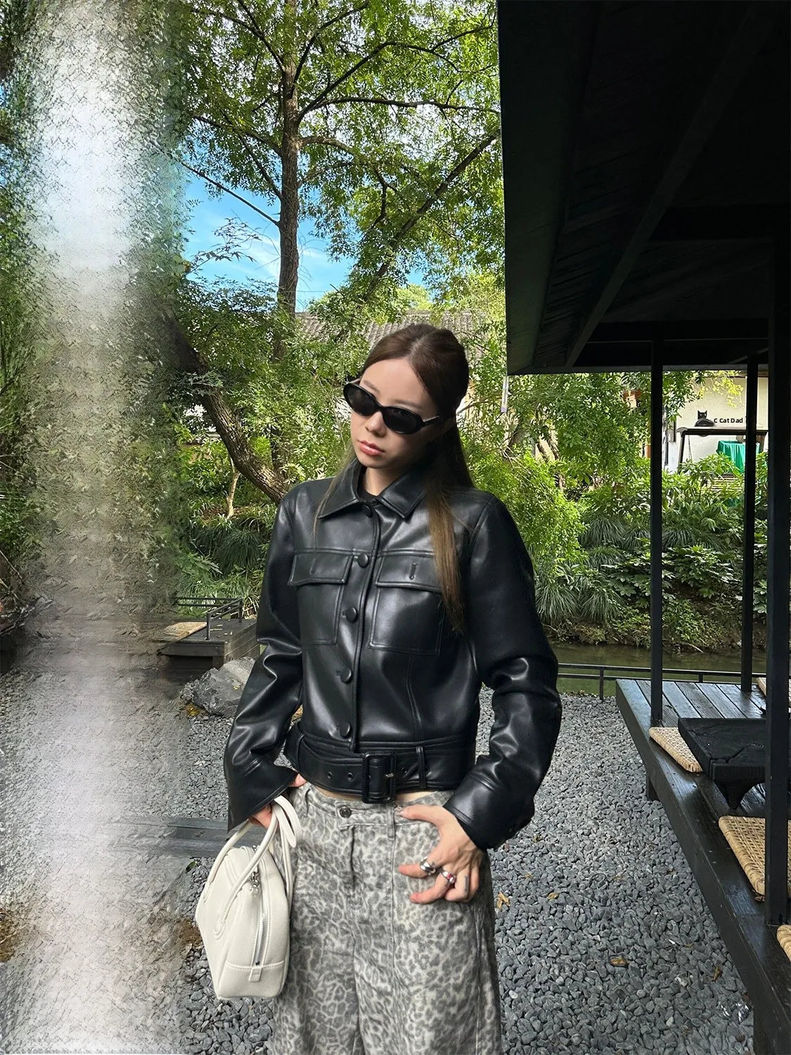 D YANGJUN Early Autumn Unique Super Beautiful Women's Jaet High-End Small ence Bla Leather ort Top Polyester Fiber
D YANGJUN Early Autumn Unique Super Beautiful Women's Jaet High-End Small ence Bla Leather ort Top Polyester Fiber