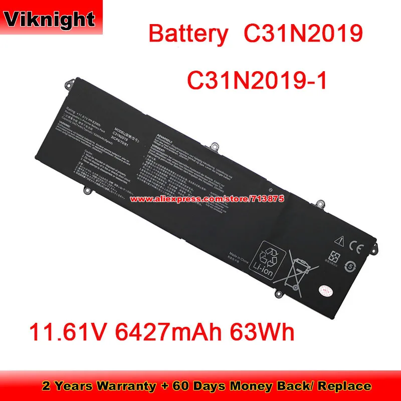 Original C31N2019 C31N2019-1 Battery for Asus VivoBook Pro 15 14X OLED M7400 M3500QC-L1081T L1142T 11.61V 6427mAh 63Wh
Original C31N2019 C31N2019-1 Battery for Asus VivoBook Pro 15 14X OLED M7400 M3500QC-L1081T L1142T 11.61V 6427mAh 63Wh