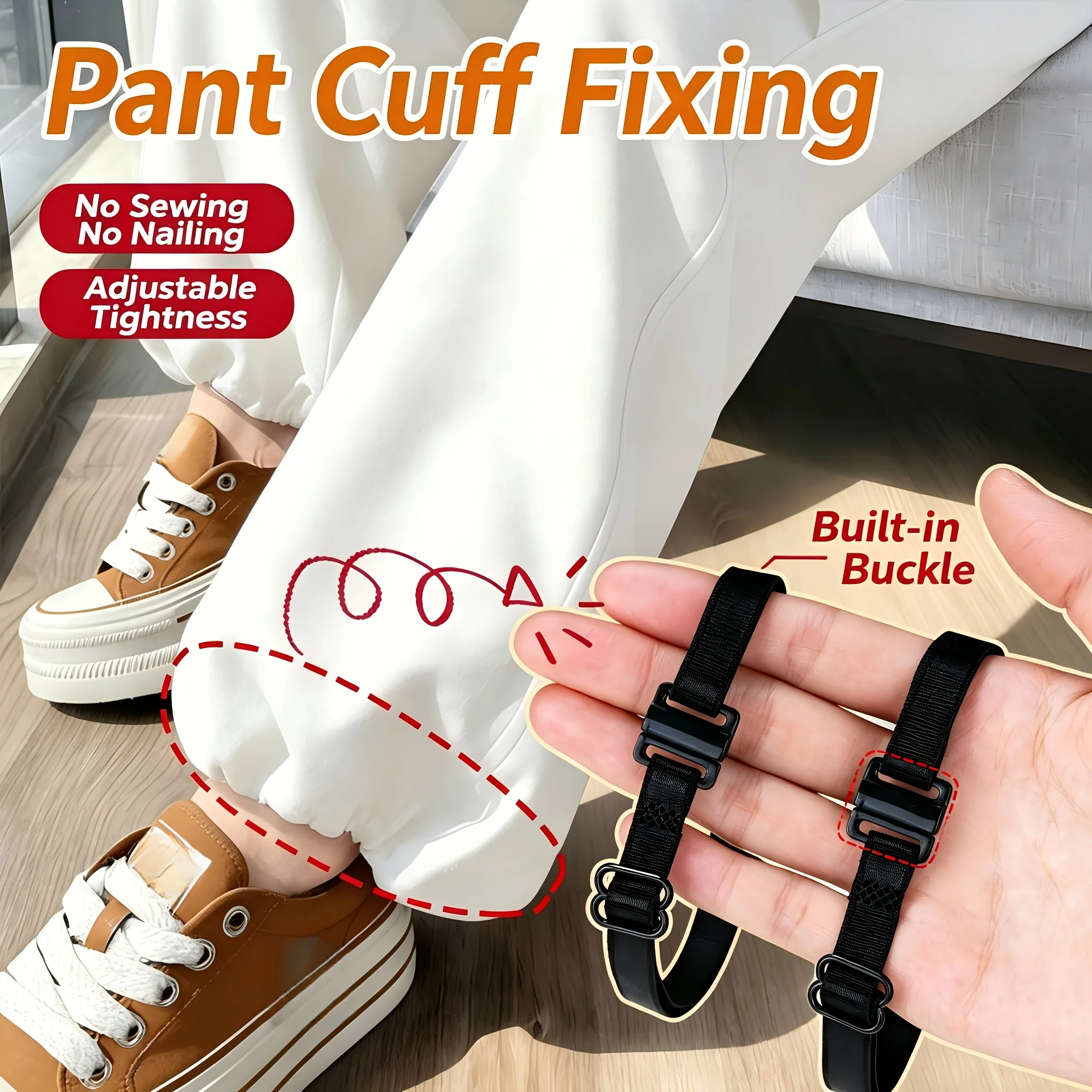 2Pcs Invisible Trouser Leg Adjuster, Detachable Elastic Drawstring, No Sew Anti-drag Pant Fixer
2Pcs Invisible Trouser Leg Adjuster, Detachable Elastic Drawstring, No Sew Anti-drag Pant Fixer