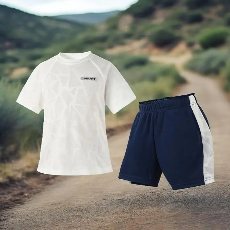 4-12Years Outdoor Hiking Children Boys Sports Set Kids Short Sleeve Breathable T shirt with Shorts for Basketball Soccer Running
4-12Years Outdoor Hiking Children Boys Sports Set Kids Short Sleeve Breathable T shirt with Shorts for Basketball Soccer Running