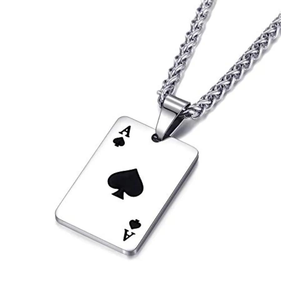 MOOandLEE Stainless Steel Ace of Spades Pendant Necklace for Men and Women Poker Card Pendant with 24 Inch Link Chain
MOOandLEE Stainless Steel Ace of Spades Pendant Necklace for Men and Women Poker Card Pendant with 24 Inch Link Chain