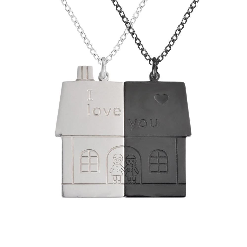 2PCS Necklace for Lovers Couple Stainless Steel Chain Silver Color House Pendant Girl Boy Valentine Gift Jewelry
2PCS Necklace for Lovers Couple Stainless Steel Chain Silver Color House Pendant Girl Boy Valentine Gift Jewelry