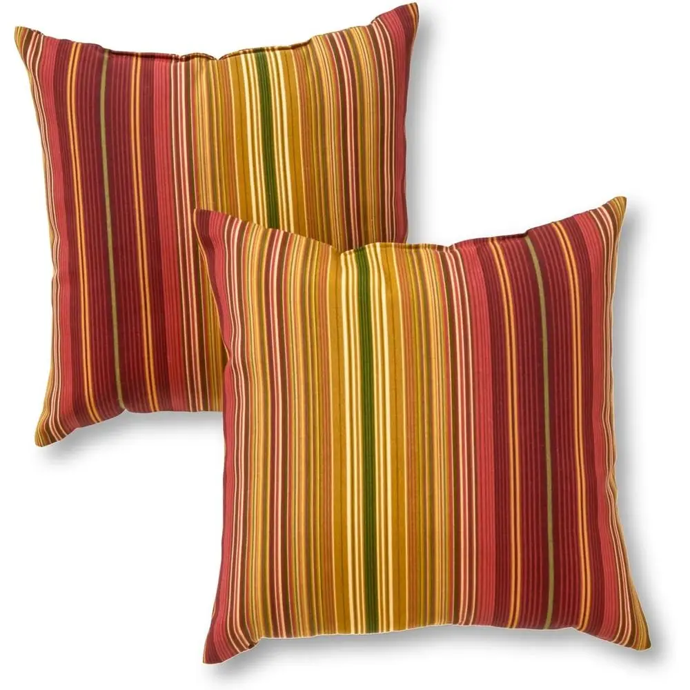 Reversible Outdoor Pillows, 17 x 17, Weather-Resistant Polyester, Kinnabari Stripe Pattern
Reversible Outdoor Pillows, 17 x 17, Weather-Resistant Polyester, Kinnabari Stripe Pattern