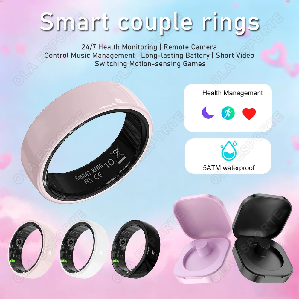 Ceramic Smart Ring For Men Women Sleep Monitoring Health Management 5ATM & IP68 Waterproof Smart Couple Rings with Charging Case
Ceramic Smart Ring For Men Women Sleep Monitoring Health Management 5ATM & IP68 Waterproof Smart Couple Rings with Charging Case