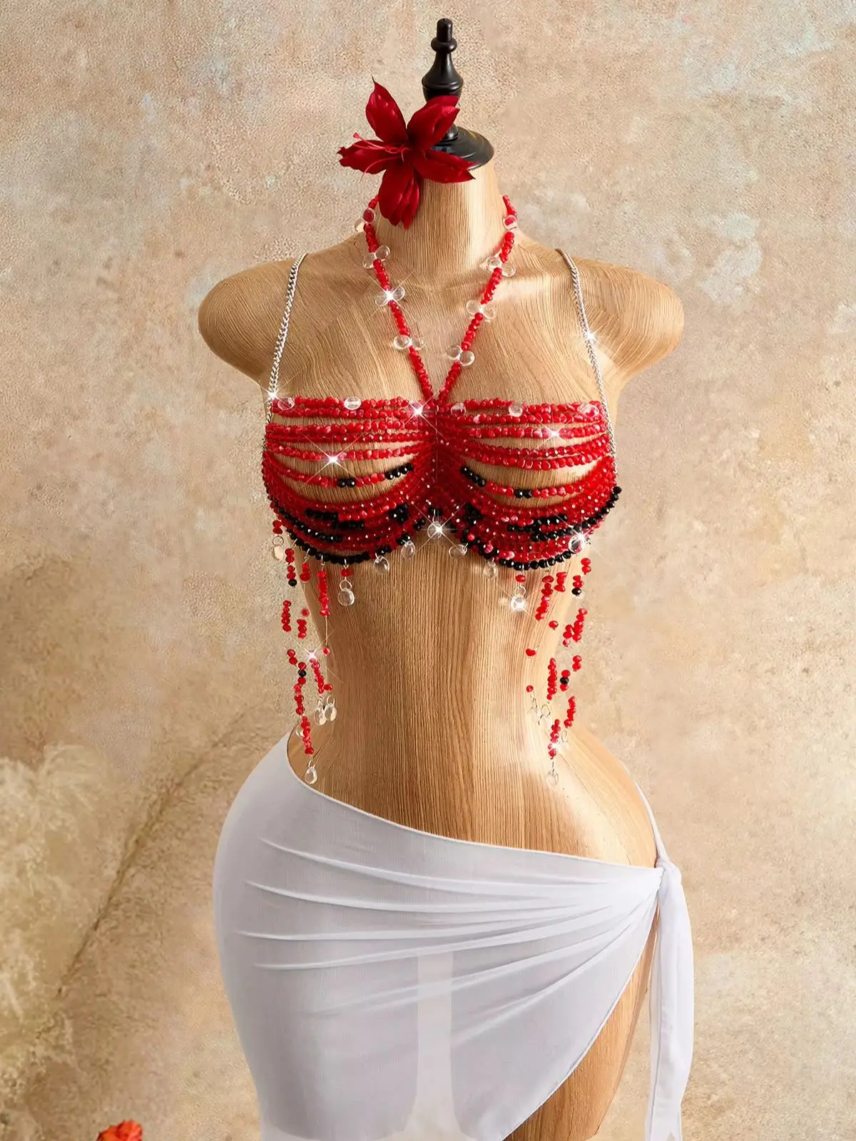 European And American New Pearl Tassel Body Chain Hanging Neck Top, Trendy Chest Decoration, Fashionable Casual Bead Top
European And American New Pearl Tassel Body Chain Hanging Neck Top, Trendy Chest Decoration, Fashionable Casual Bead Top