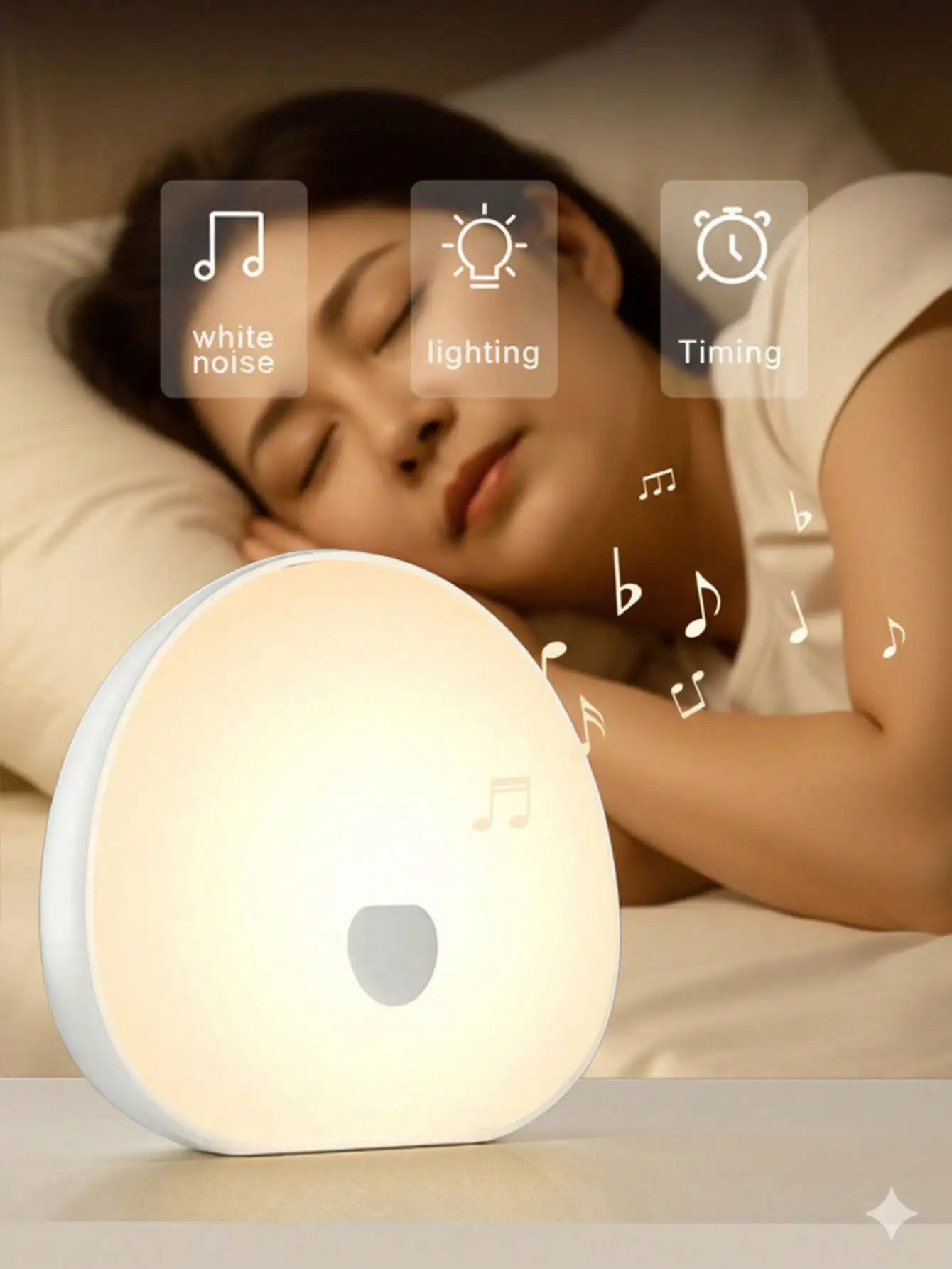 Rechargeable White Noise Machine with touch control and 7-color night light, portable sleep aid for light sleepers, adults and elders. Built-in noise soothing function helps improve sleep quality, compact and chargeable, perfect for home
Rechargeable White Noise Machine with touch control and 7-color night light, portable sleep aid for light sleepers, adults and elders. Built-in noise soothing function helps improve sleep quality, compact and chargeable, perfect for home