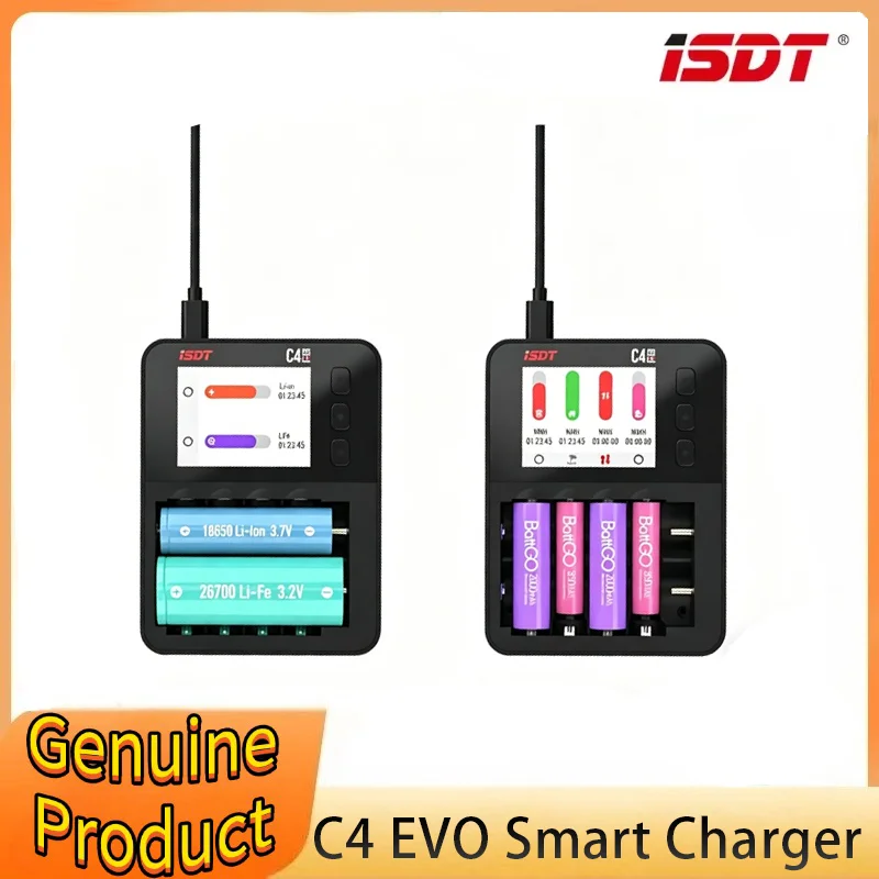 ISDT C4 EVO Smart Battery Charger Type-C QC3.0 Output for AA AAA Li-ion IPS Display Screen and Fire Prevention
ISDT C4 EVO Smart Battery Charger Type-C QC3.0 Output for AA AAA Li-ion IPS Display Screen and Fire Prevention