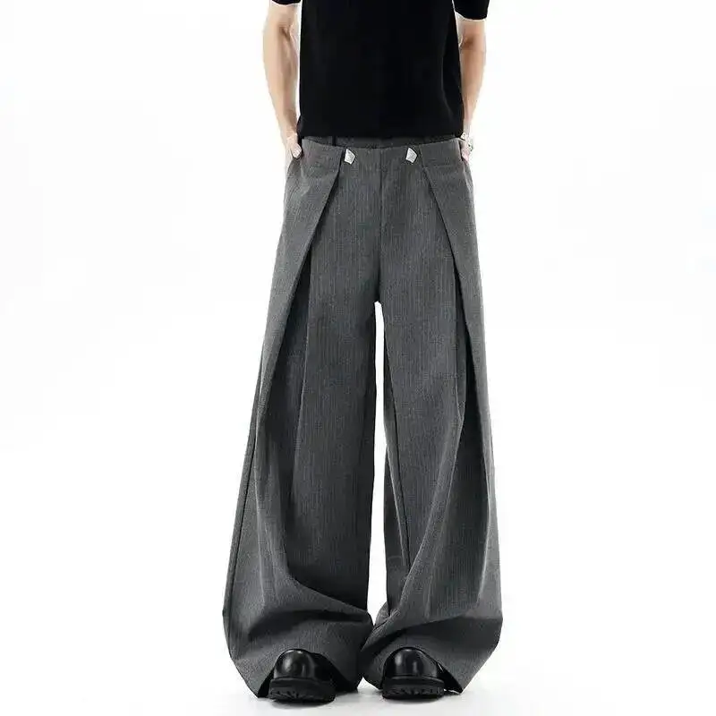 Dark Grey Men's Wide Leg Trousers Casual Stripe Deconstructed Waist Pleated Wide Leg Striped Suit Pants Formal New 9XV9MN
Dark Grey Men's Wide Leg Trousers Casual Stripe Deconstructed Waist Pleated Wide Leg Striped Suit Pants Formal New 9XV9MN