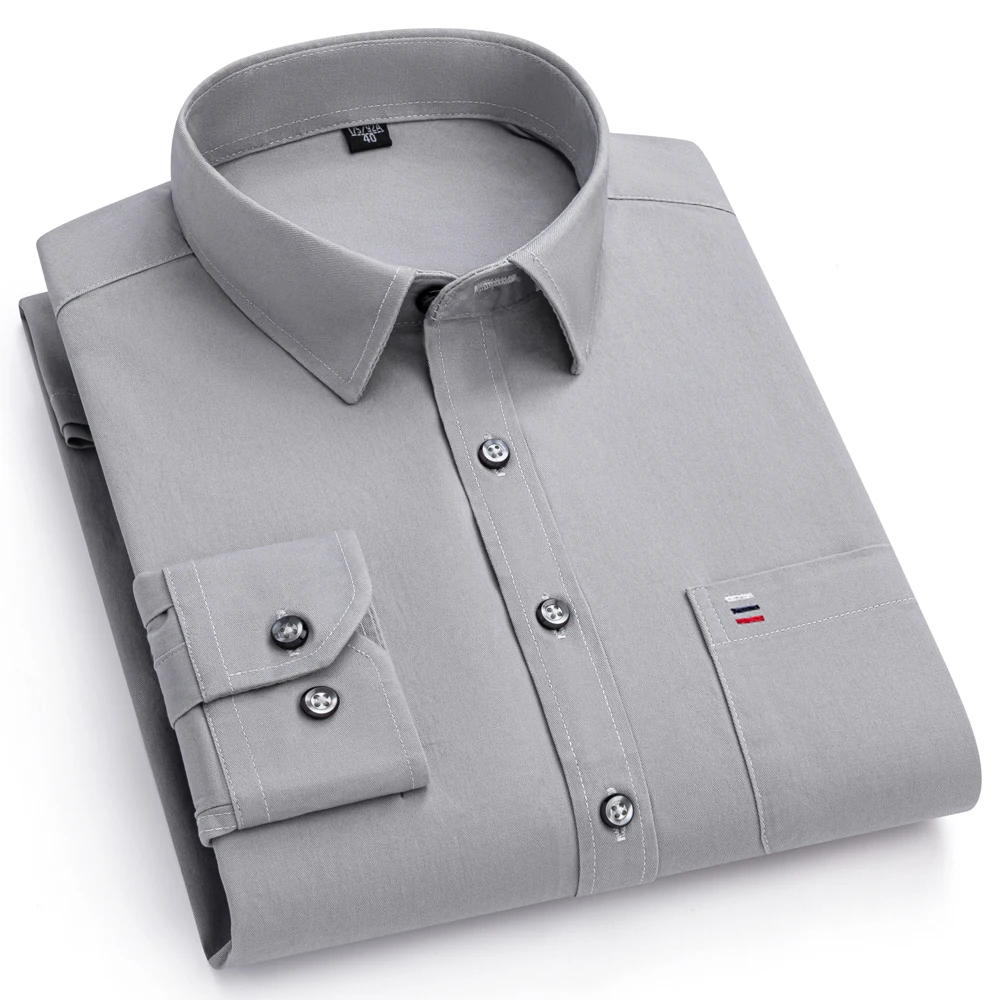 Men's Soft Skin-Friendly 100% Cotton Long Sleeve Casual Shirt with Pocket Square Collar Regular Fit Business Casual Spring Fall
Men's Soft Skin-Friendly 100% Cotton Long Sleeve Casual Shirt with Pocket Square Collar Regular Fit Business Casual Spring Fall