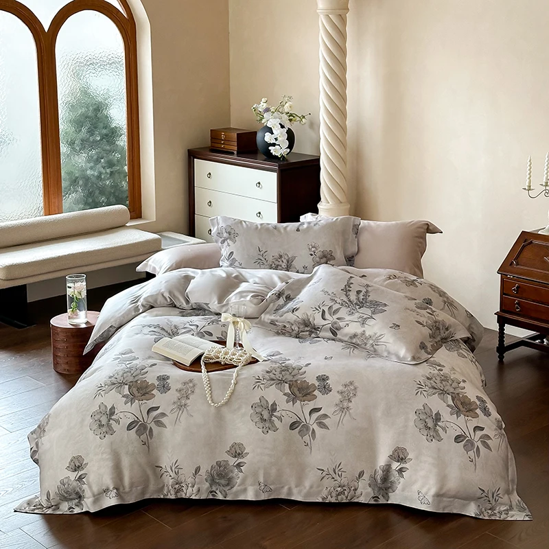 4Pcs Bedding Set 600TC Lyocell Bamboo Fiber Super Soft Silky Cool Feeling Prints Duvet Cover Bed Sheet/Fitted Sheet Pillowcases
4Pcs Bedding Set 600TC Lyocell Bamboo Fiber Super Soft Silky Cool Feeling Prints Duvet Cover Bed Sheet/Fitted Sheet Pillowcases