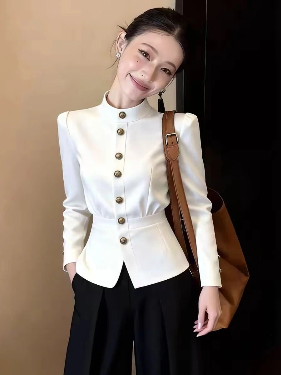 Fashionable Slimming White Long Sleeve Shirt Women's Winter Versatile High Waist Design Comfortable Breathable Commute Style
Fashionable Slimming White Long Sleeve Shirt Women's Winter Versatile High Waist Design Comfortable Breathable Commute Style