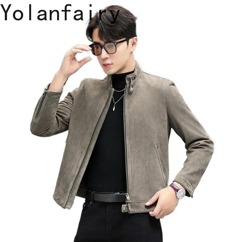 YOLANFAIRY импортные кожаные куртки из овечьей кожи, мужская осенне-зимняя куртка из натуральной замши, мужское мотоциклетное пальто с воротником-стойкой, chaquetas
YOLANFAIRY импортные кожаные куртки из овечьей кожи, мужская осенне-зимняя куртка из натуральной замши, мужское мотоциклетное пальто с воротником-стойкой, chaquetas