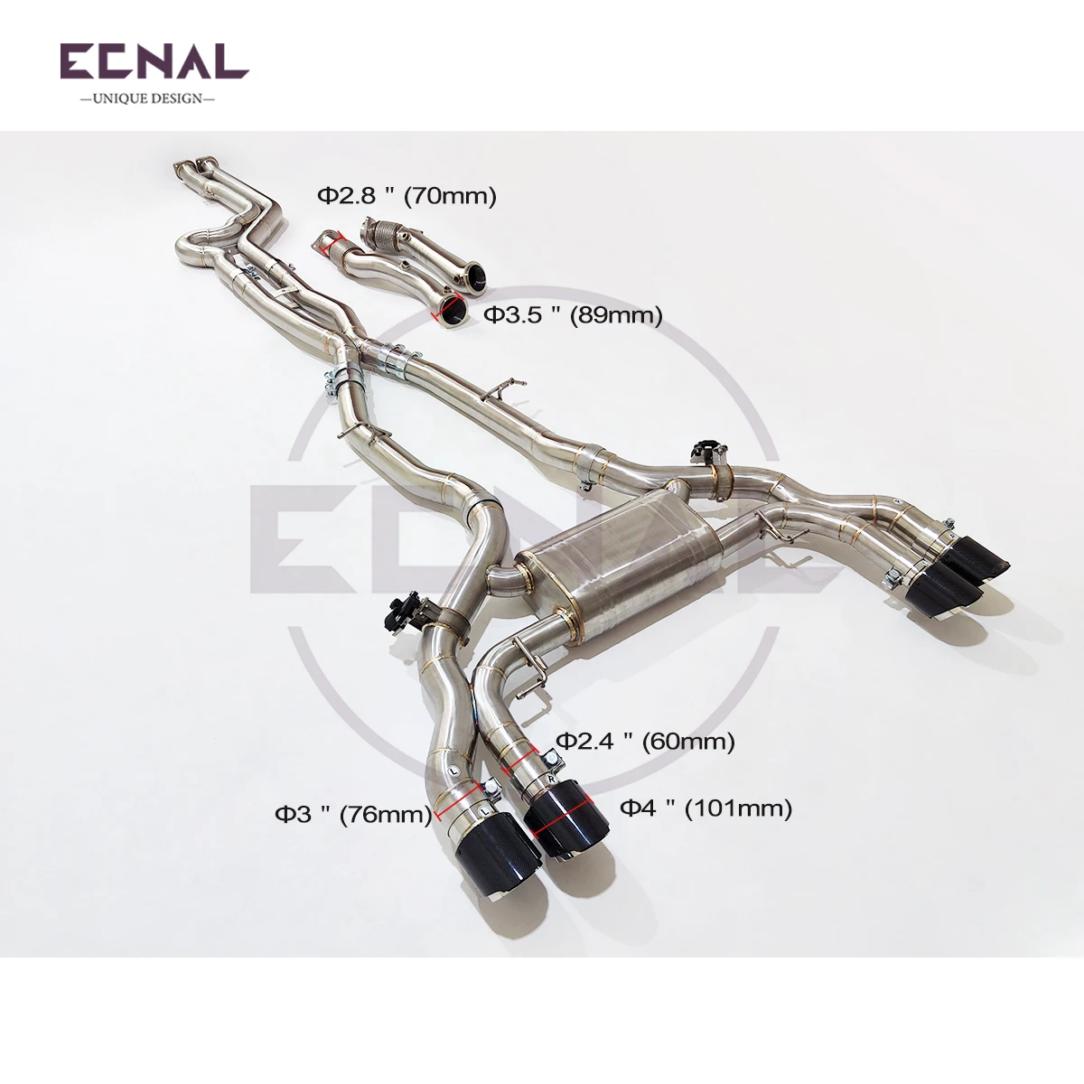 Ecnal Exhaust Pipe for BMW X3M F97 X4M F98 S58 3.0T Mid-Pipe Valved Catback & Downpipe High Performance SS304 Exhaust System
Ecnal Exhaust Pipe for BMW X3M F97 X4M F98 S58 3.0T Mid-Pipe Valved Catback & Downpipe High Performance SS304 Exhaust System