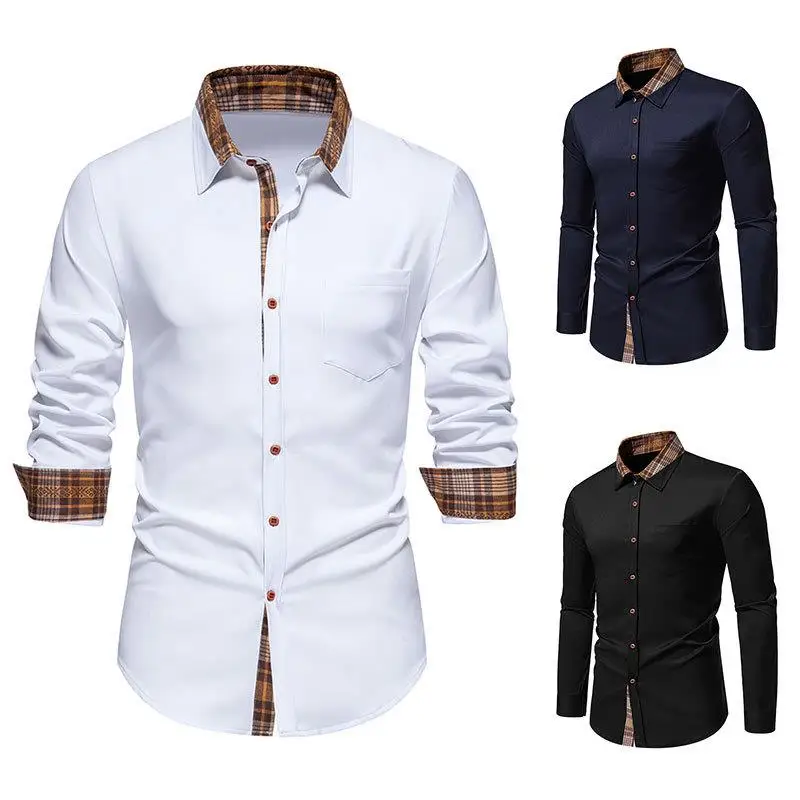 Men's Checkered Splicing Long Sleeve Shirt British Style Non-Shrinkage Other Material 100% Summer 2015 Fashion Inner Wear
Men's Checkered Splicing Long Sleeve Shirt British Style Non-Shrinkage Other Material 100% Summer 2015 Fashion Inner Wear