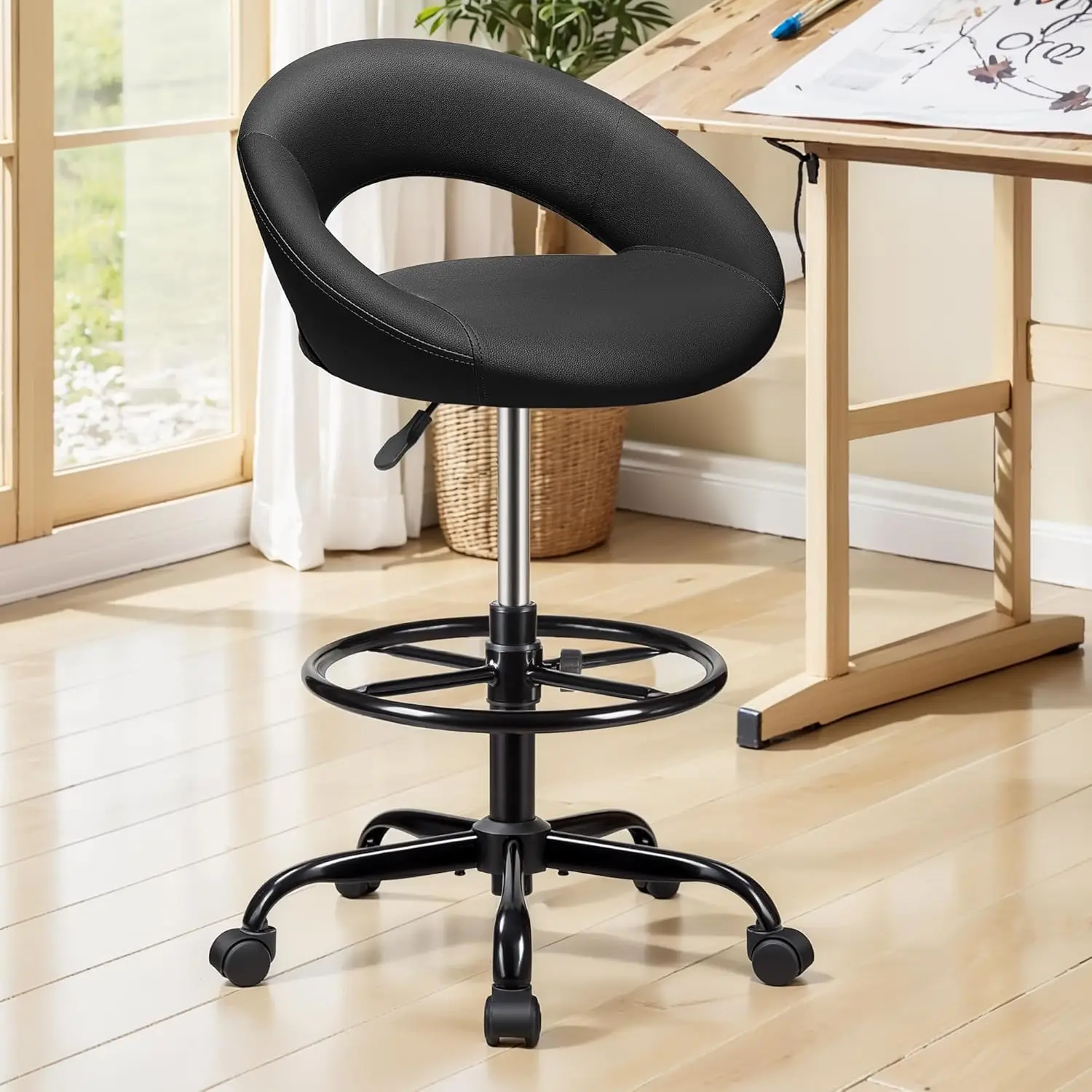 Adjustable Drafting Chair Back Support Footrest Wheels Swivel Rolling Stool Standing Desk Counter Kitchen, Custom
Adjustable Drafting Chair Back Support Footrest Wheels Swivel Rolling Stool Standing Desk Counter Kitchen, Custom