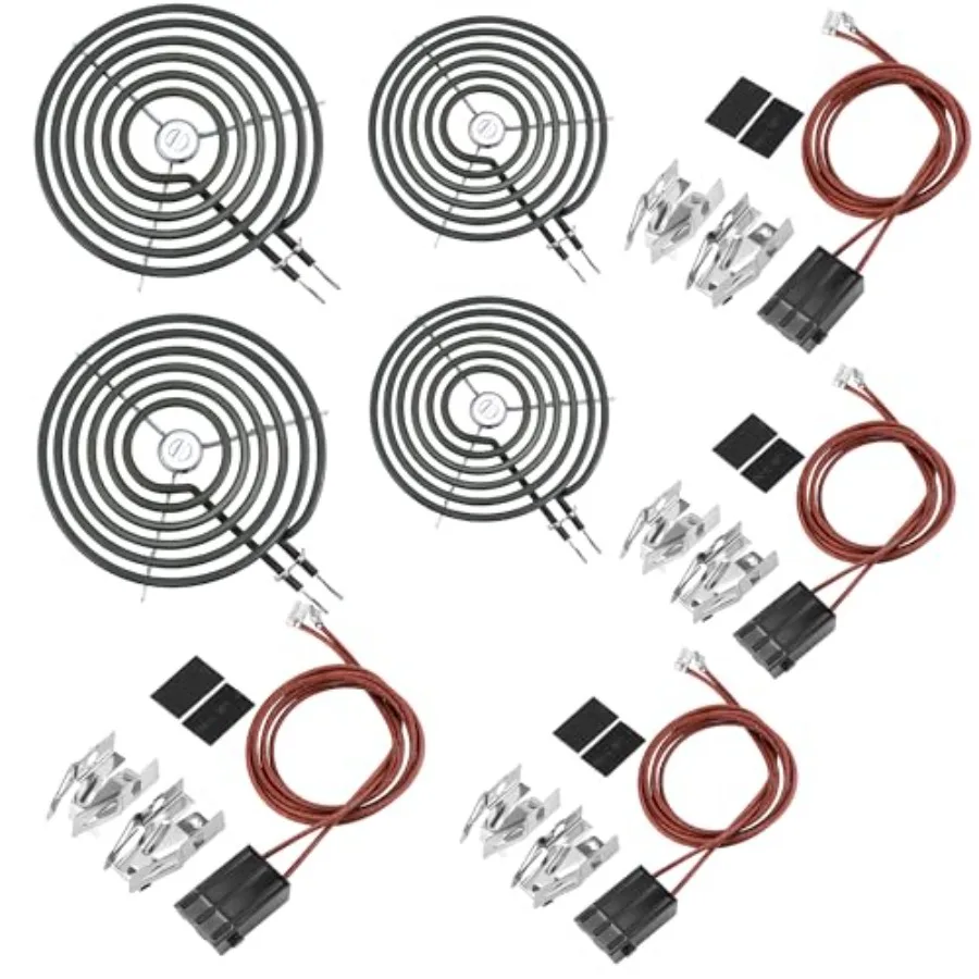 WB17T10006 and Stove Element Replacement 2*WB30M1 6" 2*WB30M2(8")-4Packs Set Compatible for GE HotPoint Kenmore Range/Stove by
WB17T10006 and Stove Element Replacement 2*WB30M1 6" 2*WB30M2(8")-4Packs Set Compatible for GE HotPoint Kenmore Range/Stove by