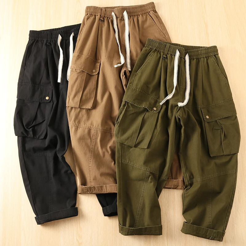 Американская рабочая одежда, повседневные брюки для мужчин, брюки цвета хаки из чистого хлопка с большими кратами, модные городские длинные брюки
Американская рабочая одежда, повседневные брюки для мужчин, брюки цвета хаки из чистого хлопка с большими кратами, модные городские длинные брюки