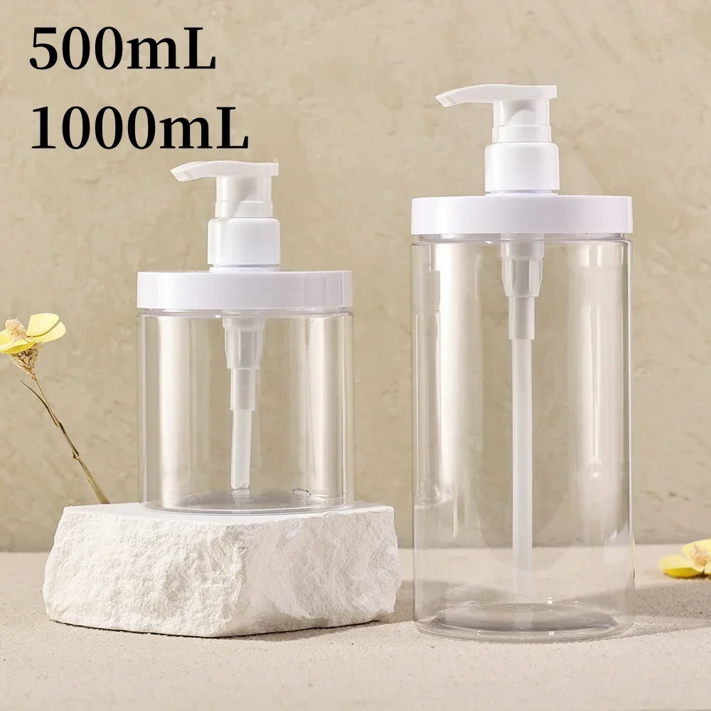 1pc 500ml/1000ml Pump Bottle Dispenser Plastic Refillable Bottles Wide Mouth Style Refillable Empty for Travel Shower Soap
1pc 500ml/1000ml Pump Bottle Dispenser Plastic Refillable Bottles Wide Mouth Style Refillable Empty for Travel Shower Soap