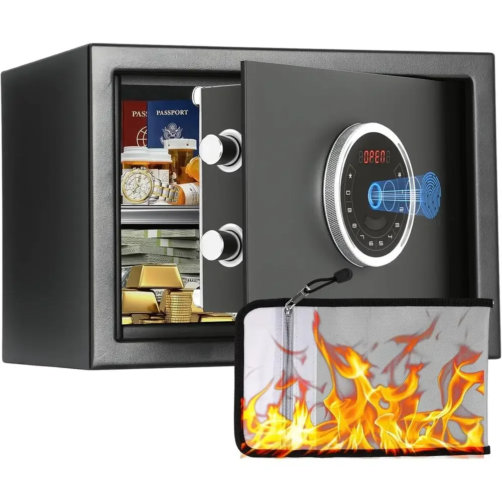 Biometric Safe 1.0 - Auto-Open Fingerprint Safe with Illuminated Keypad, Triple Alarm Security for Wall Mounting and Protecting
Biometric Safe 1.0 - Auto-Open Fingerprint Safe with Illuminated Keypad, Triple Alarm Security for Wall Mounting and Protecting