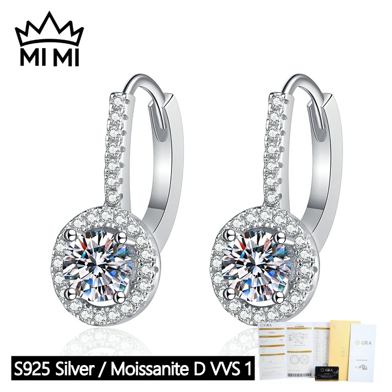 Mi Mi s925 sterling silver round halo moissanite stud earrings elegant women jewelry GRA certified with gift box
Mi Mi s925 sterling silver round halo moissanite stud earrings elegant women jewelry GRA certified with gift box