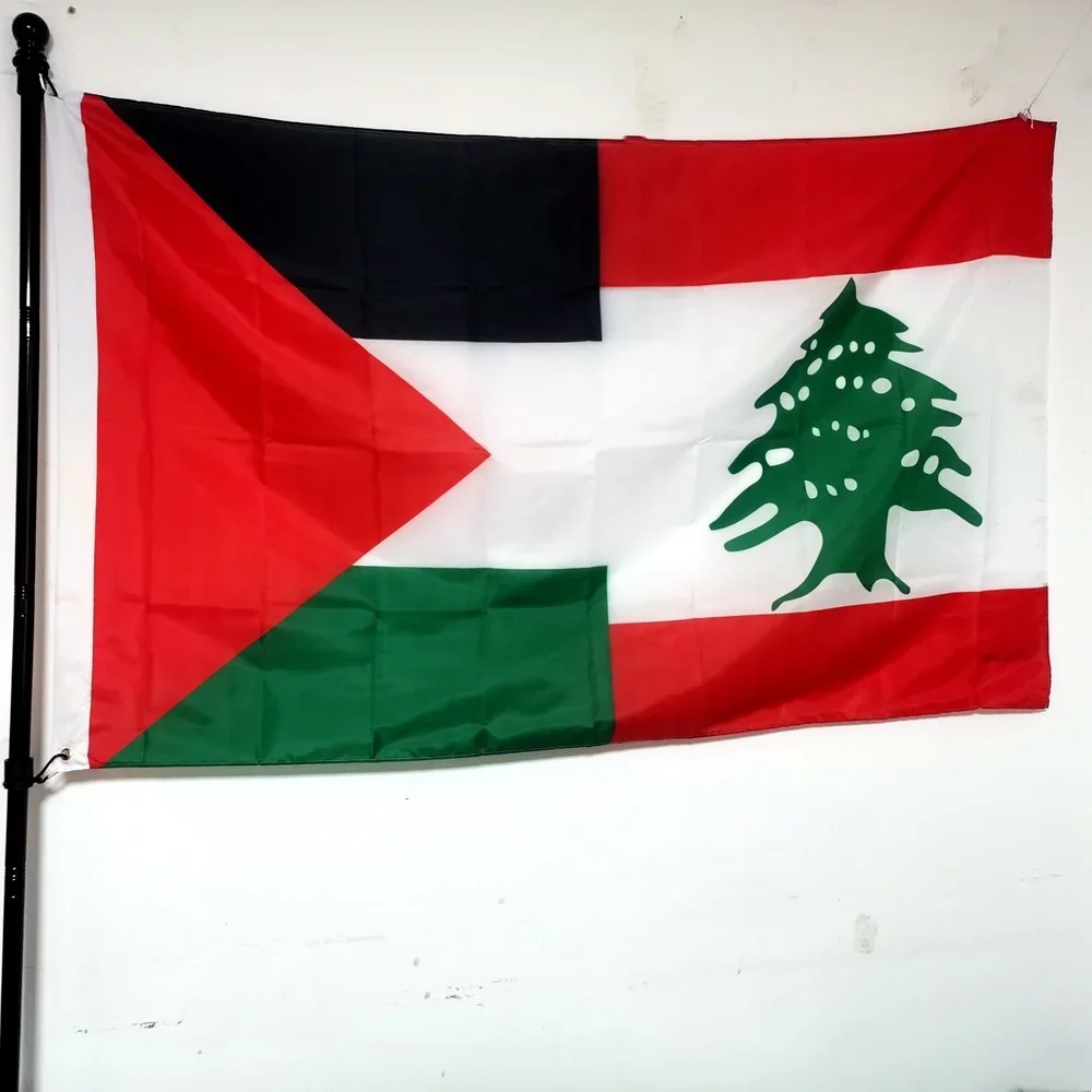 Palestine Lebanon Friendship Flag 90x150cm 100% Polyester - Outdoor/Indoor Hanging Banner for Solidarity, Cultural Events
Palestine Lebanon Friendship Flag 90x150cm 100% Polyester - Outdoor/Indoor Hanging Banner for Solidarity, Cultural Events