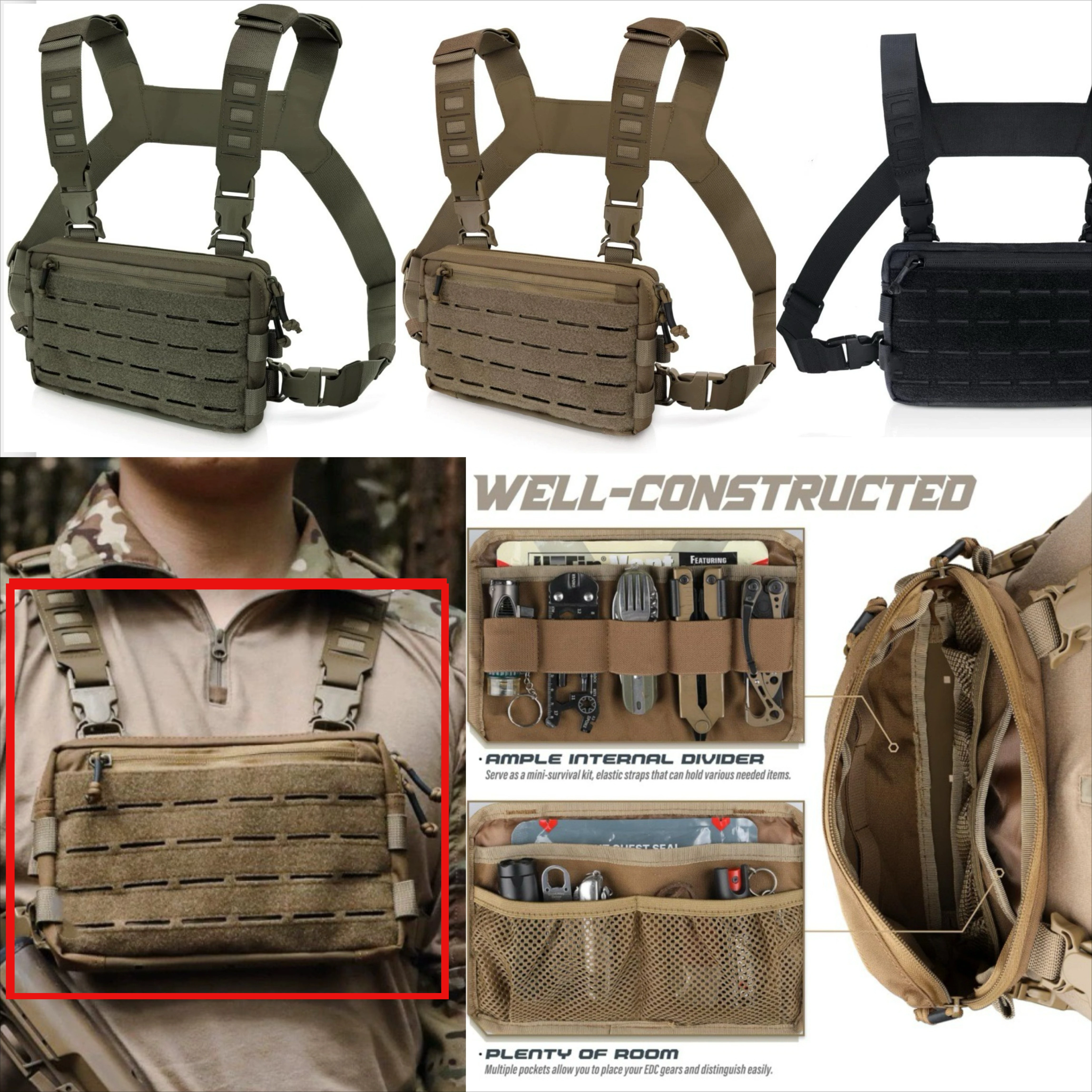 1PC Tactical Chest Bag Hunting Vest Bag Men's Outdoor Sports Cycling Multifunctional Chest Hanging Pouch
1PC Tactical Chest Bag Hunting Vest Bag Men's Outdoor Sports Cycling Multifunctional Chest Hanging Pouch