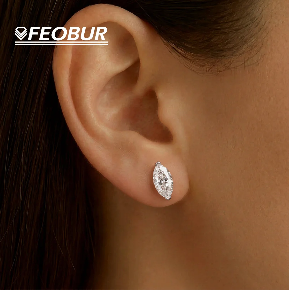 0.5/1Carat Marquise Cut Moissanite Diamond Stud Earrings with Certificate Women S925 Sterling Silver Ear Studs Party Jewelry
0.5/1Carat Marquise Cut Moissanite Diamond Stud Earrings with Certificate Women S925 Sterling Silver Ear Studs Party Jewelry