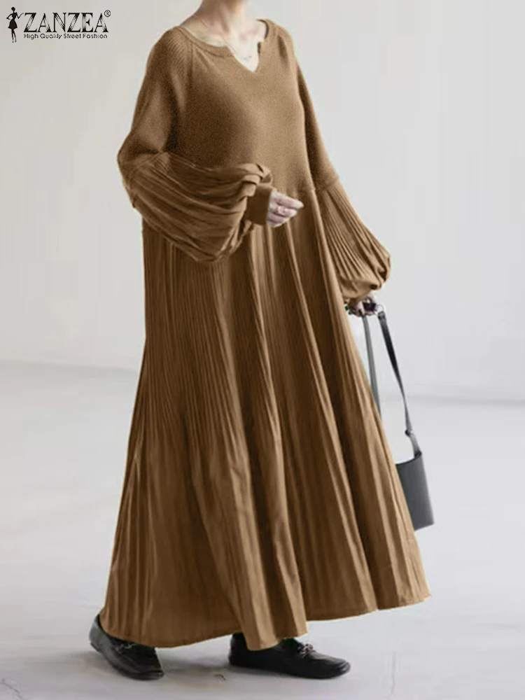 ZANZEA Women Solid Color Long Dress Fashion Long Lantern Sleeve Pleating Vestidos Holiday Korean 2025 Maxi Robe Casual Dresses
ZANZEA Women Solid Color Long Dress Fashion Long Lantern Sleeve Pleating Vestidos Holiday Korean 2025 Maxi Robe Casual Dresses