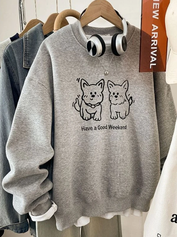 Large Size Cartoon Dog Embroidery Pure Cotton Sweatirt Men Women Casual Thiened Fce Loose Long Sve Top for Autumn W...
Large Size Cartoon Dog Embroidery Pure Cotton Sweatirt Men Women Casual Thiened Fce Loose Long Sve Top for Autumn W...