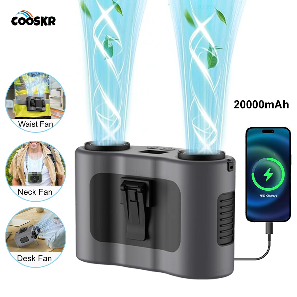 Portable Waist Clip Fan 20000mAh Rechargeable Double Air Outlet Mini Hanging Neck Fan Outdoor Hiking Waist Fan with Power Bank
Portable Waist Clip Fan 20000mAh Rechargeable Double Air Outlet Mini Hanging Neck Fan Outdoor Hiking Waist Fan with Power Bank