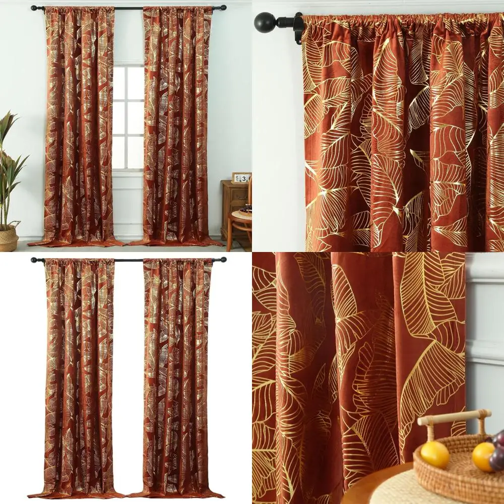 Luxurious Burnt Orange Velvet Curtains with Gold Foil Print, 70% Blackout, 84 Length, Rod Pocket, 2-Panel Set (52 W x 84 L)
Luxurious Burnt Orange Velvet Curtains with Gold Foil Print, 70% Blackout, 84 Length, Rod Pocket, 2-Panel Set (52 W x 84 L)