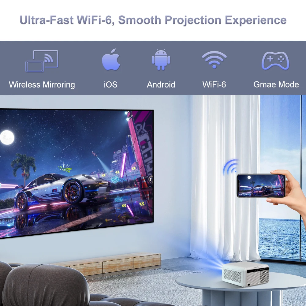 D9W Mini Pro Pico Smart Android 14 1080P 2700 ANSI Portable LED Projector With Built-in Speakers
D9W Mini Pro Pico Smart Android 14 1080P 2700 ANSI Portable LED Projector With Built-in Speakers