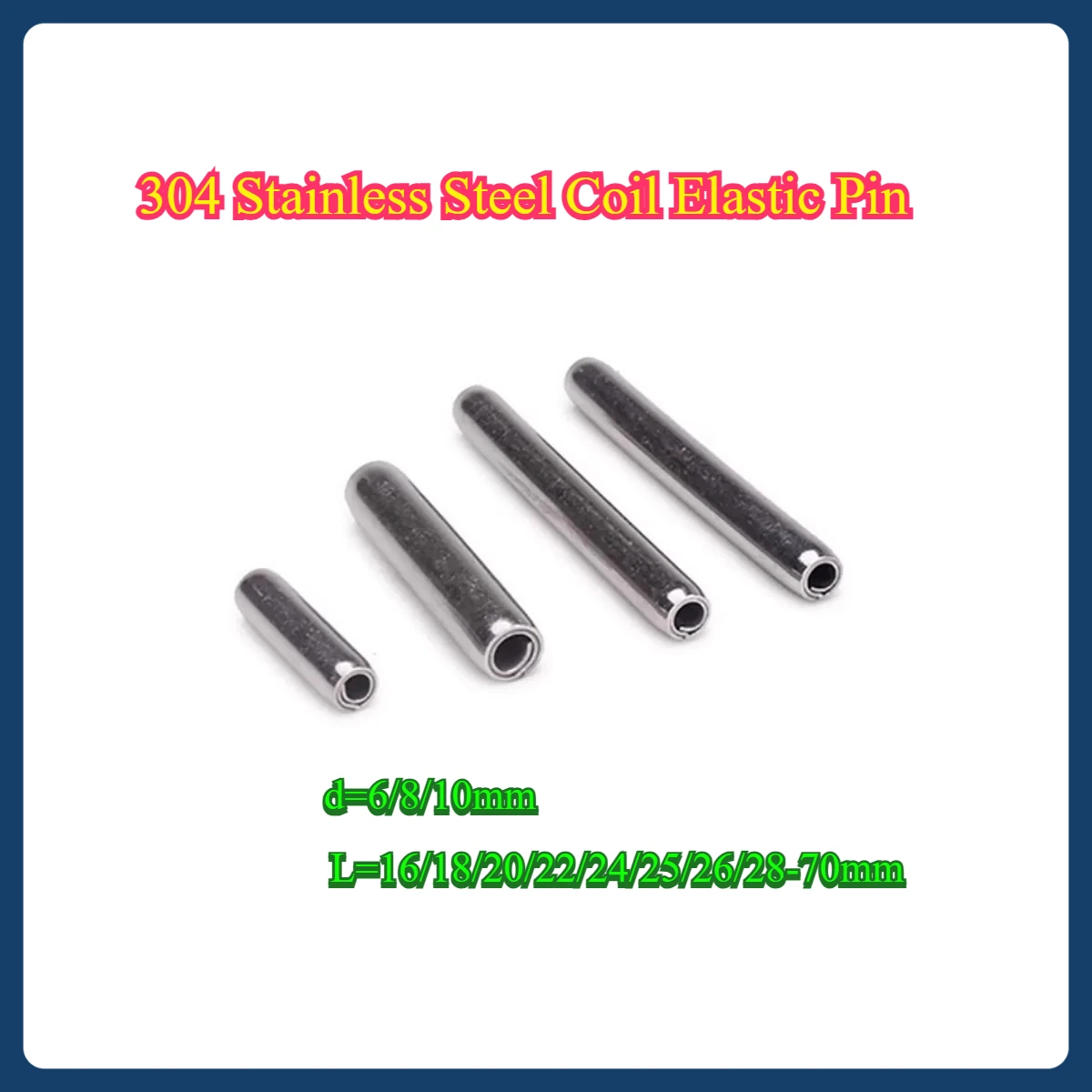 304 Stainless Steel Coil Elastic Pin Standard Double Helix Cylindrical Pin M6M8M10M12
304 Stainless Steel Coil Elastic Pin Standard Double Helix Cylindrical Pin M6M8M10M12